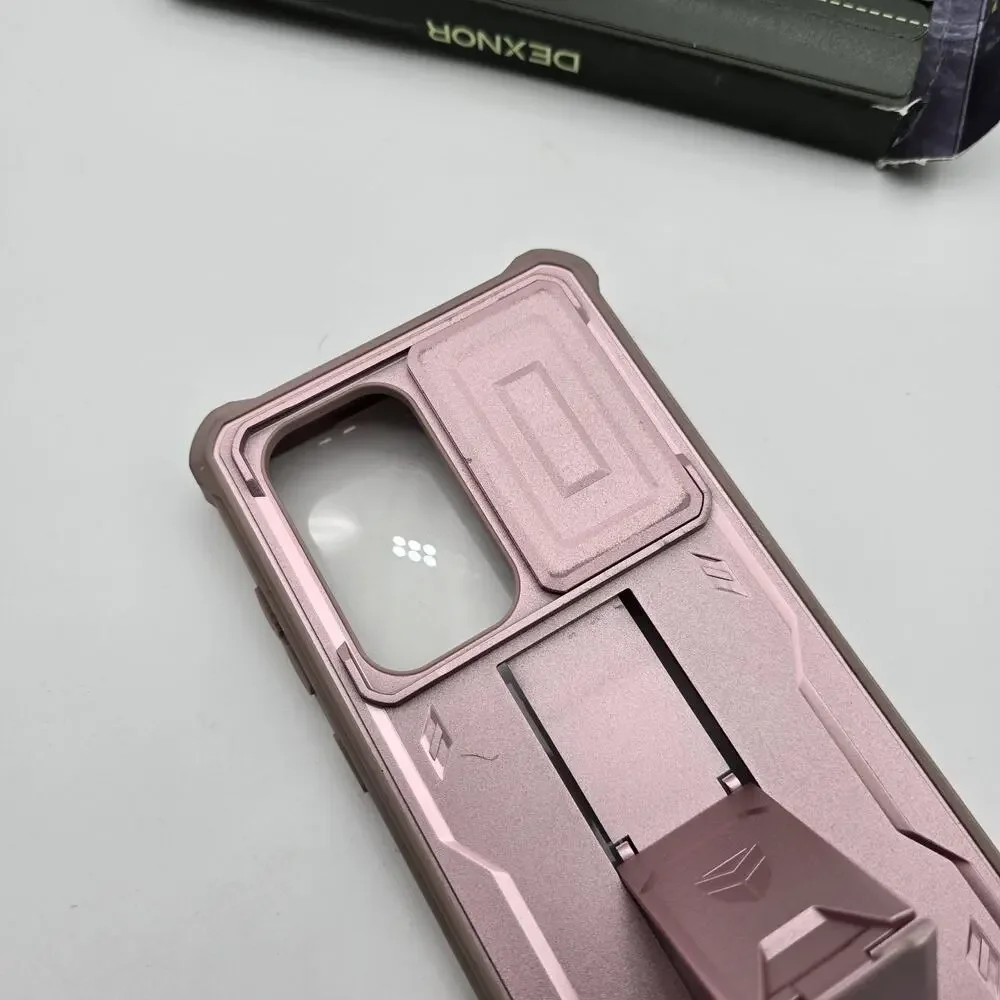 Dexnor Cell Phone Case Galaxy s24 Ultra Pink Camera Cover Kick Stand Rugged